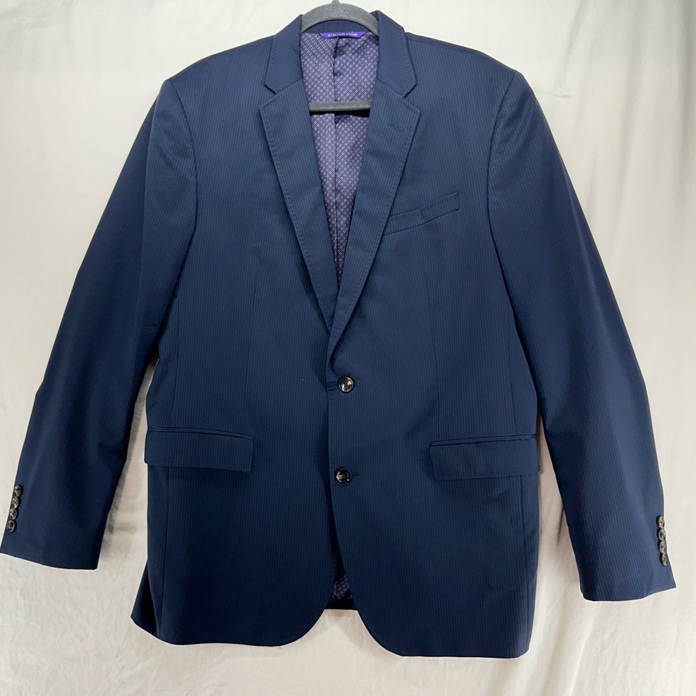 Ted Baker Endurance 44L Jay CT Wool Striped Sport Coat Blazer Jacket Blue